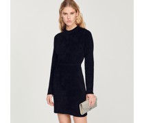 Strickkleid mit Veloursoptik