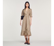 Langes fließendes Wickelkleid