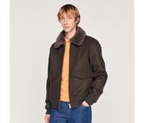 Fliegerblouson mit Schaffellkragen