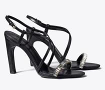 Tory Burch Crystal Strappy Heeled Sandal