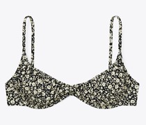 Tory Burch Printed Shirred Underwire Bikini Top