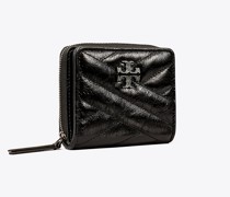 Tory Burch Kira Chevron Metallic Pave Logo Bi-Fold Wallet