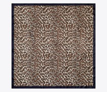 Tory Burch Reva Leopard Double-Sided Silk Square Scarf