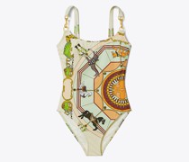Tory Burch Printed Clip Tank Swimsuit