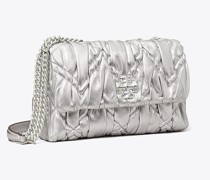 Tory Burch Small Kira Metallic Diamond Ruched Convertible Shoulder Bag