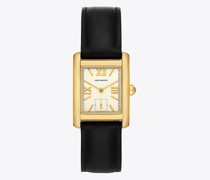 Tory Burch Eleanor Watch, Leather/Gold-Tone Stainless Steel