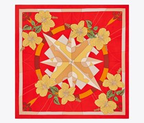 Tory Burch Floral Compass Silk Square Scarf