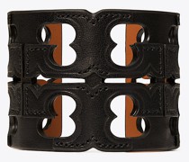 Tory Burch Cut Out Logo Leather Cuff