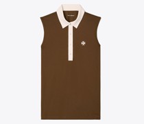 Tory Burch Performance Piqué Sleeveless Color-Block Polo