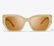 Tory Burch Kira Quilted Oversized Geometric Sunglasses