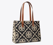 Tory Burch Small T Monogram Contrast Embossed Tote