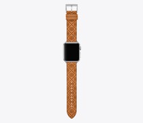 Tory Burch T Monogram Band for Apple Watch®, Luggage Leather