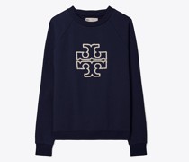 Tory Burch Heavy French Terry Logo Crewneck