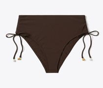 Tory Burch High-Waisted Cinched Bikini Bottom