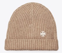 Tory Burch Ribbed Cashmere Beanie