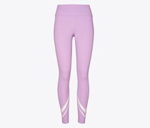 Tory Burch High-Rise Compression Mélange Side-Pocket Chevron Legging