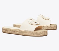 Tory Burch Woven Double T Espadrille Slide