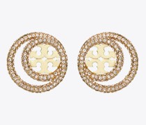 Tory Burch Miller Pavé Double Ring Stud