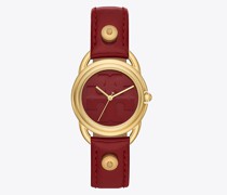 Tory Burch Miller Watch, Red Patent Leather/Gold-Tone Stainless Steel