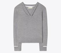 Tory Burch V-Neck Wool Pullover