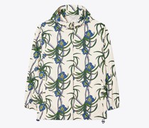 Tory Burch Printed Full-Zip Jacket with Hood