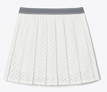 Tory Burch Pleated Laser-Cut Tennis Skirt