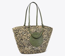 Tory Burch Ella Straw Box Weave Basket Tote
