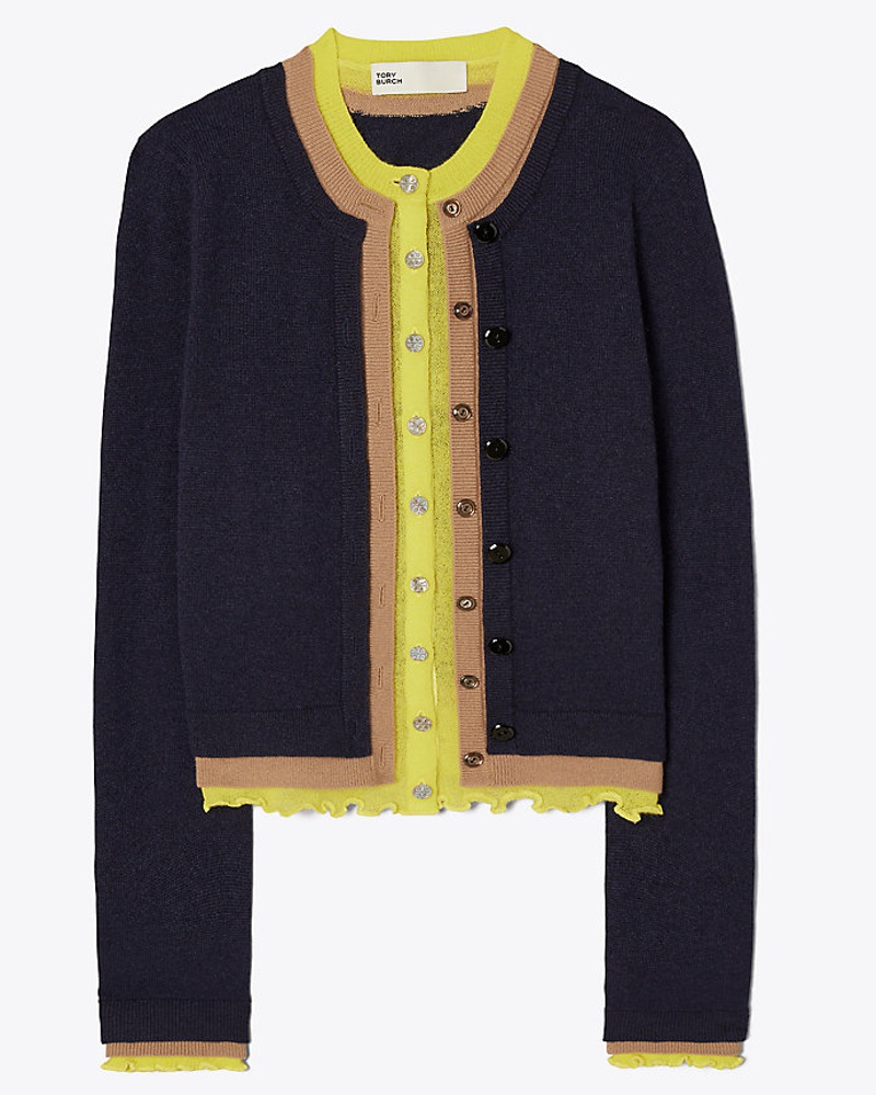Tory Burch Damen Tory Burch Triple Layer Cashmere Cardigan