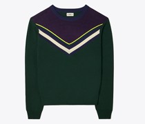 Tory Burch Merino Jacquard Chevron Sweater