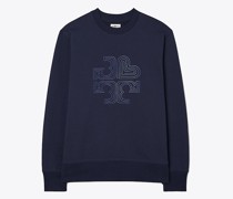Tory Burch Heavy French Terry Heart Logo Crewneck