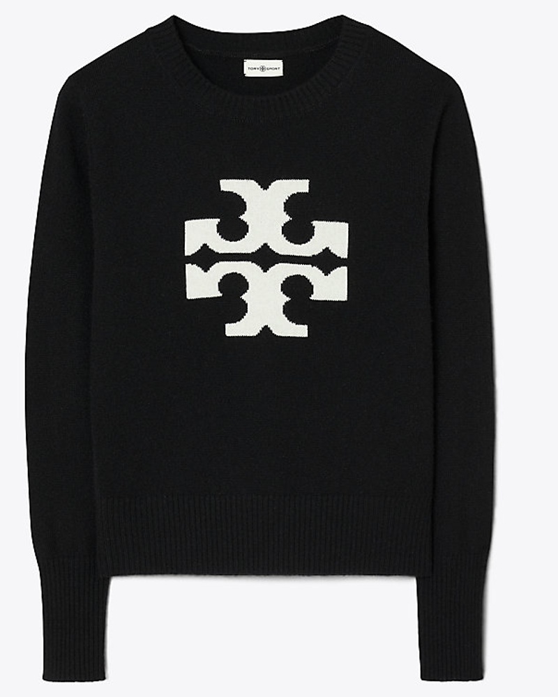 Tory Burch Damen Tory Burch Cashmere Logo Crewneck