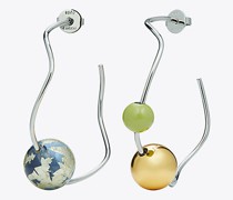 Tory Burch Marble Hoop Earring