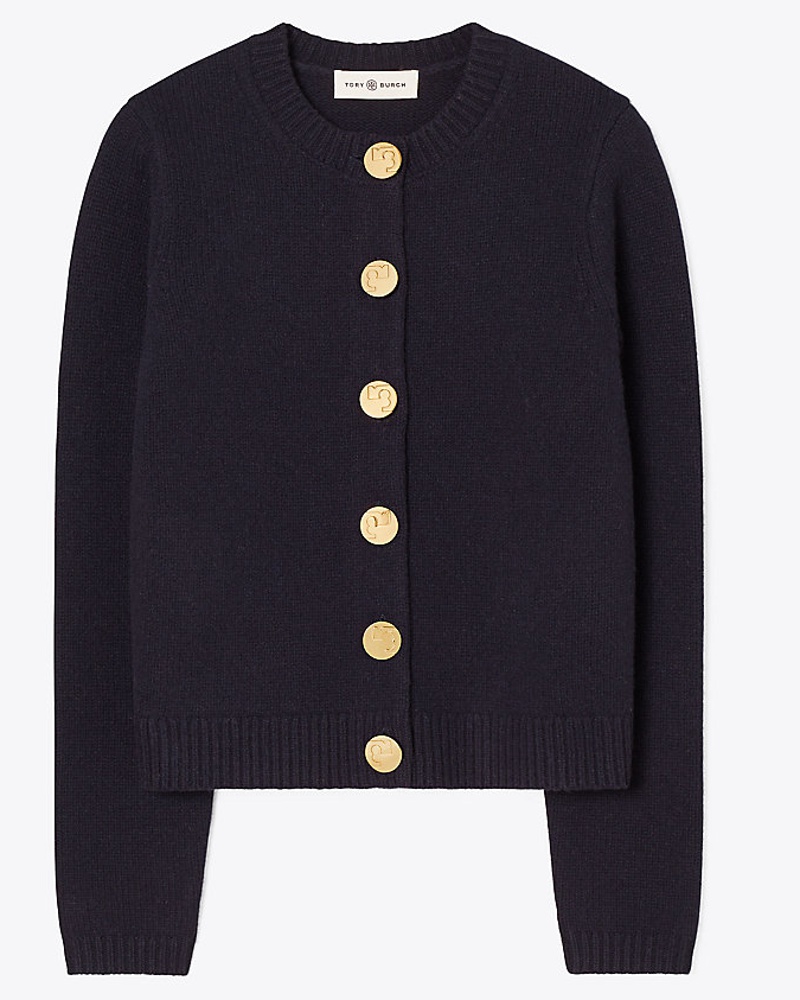 Tory Burch Damen Tory Burch Logo Button Wool Cardigan