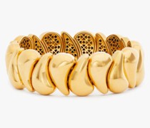 Rain Drop Armband, Elastisch - Clear/Gold. - ONE SIZE