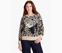 Leopard Pullover mit Schleife