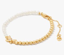 Social Butterfly Pearl Gold Bead Armband
