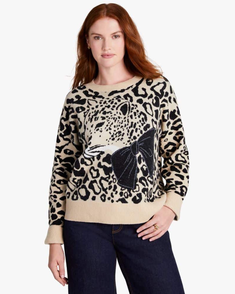 Kate Spade Damen Leopard Pullover mit chleife Roated Cahew