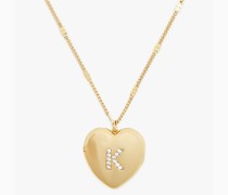 K Heart Letter Halskette mit Medaillon