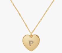 P Heart Letter Halskette mit Medaillon