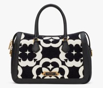 Spade Flower Monogram Gramercy Satchel aus Chenille, Mittelgroß - Black Multi.