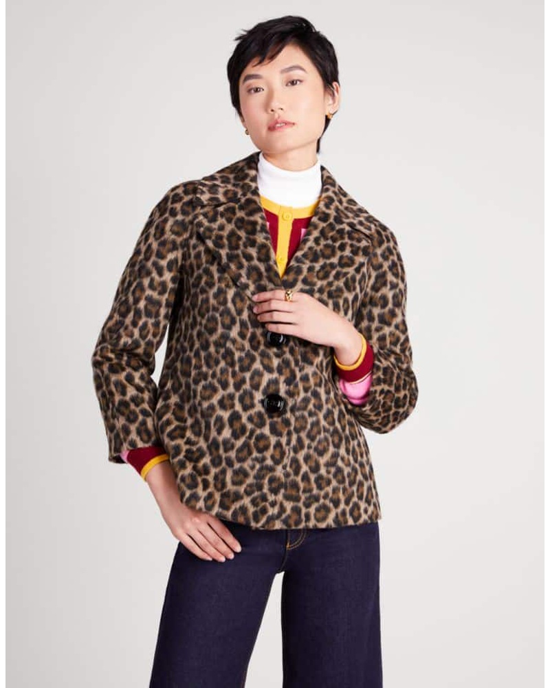 Kate Spade Damen Brushed Leopard Jacke