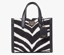 Manhattan Bold Zebra Tote Bag aus Bouclé-jacquard, Klein