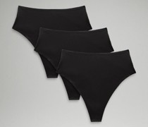 Wundermost Ultra-Soft Nulu High-Waist Thong Underwear 3er-Pack