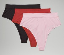 UnderEase Gerippter String mit hohem Bund 3er-Pack