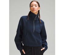 Scuba Oversized-Pullover mit Trichterkragen und halblangem Reißverschluss