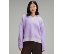 Pullover aus Alpakawollgemisch mit V-Ausschnitt