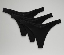 Wundermost Ultra-Soft Nulu Dipped-Waist Thong Underwear 3er-Pack