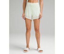 Yoga-Shorts mit hohem Bund aus Nulu und Mesh 9 cm *Nur online erhältlich