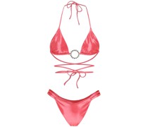 LAMINATED BIKINI SET WITH JEWEL EMBELLISHMENT