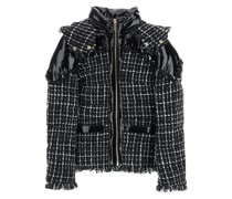 'SARAH' TWEED AND VINYL JACKET